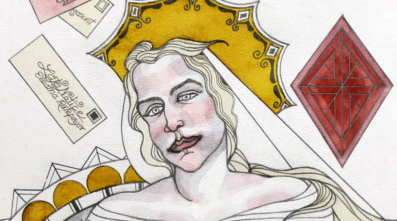 Detail of the Queen of Diamonds